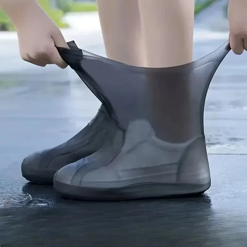 1 Pair Rubber Rain Boot Overshoes For Outdoor Use, Silicone Waterproof