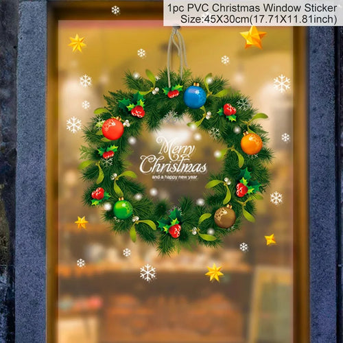 Christmas Window Stickers Merry Christmas Decorations for Home 2025