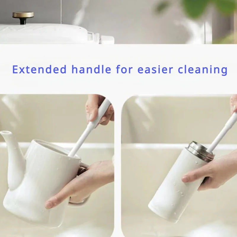 Foldable 360 degree comprehensive cleaning silicone brush with long