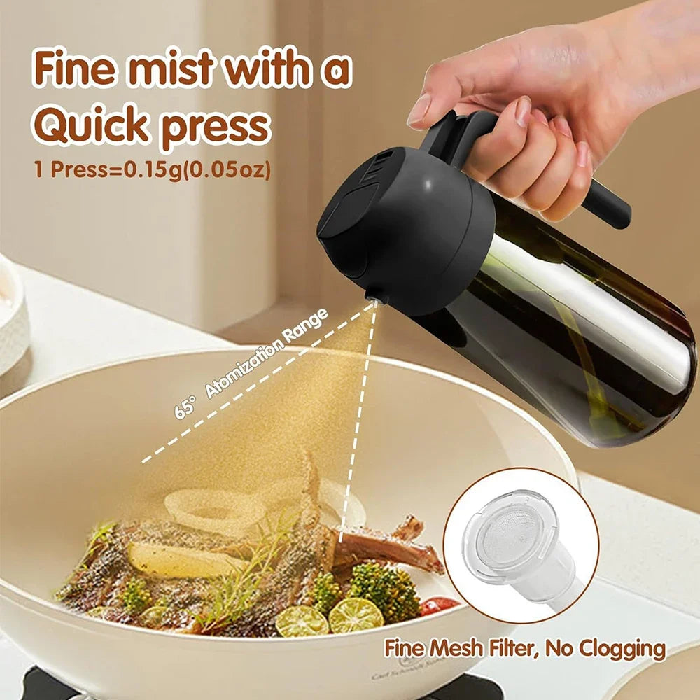 470ML/16oz Light-Blocking Dark Oil Sprayer for Cooking 2 in 1 Olive