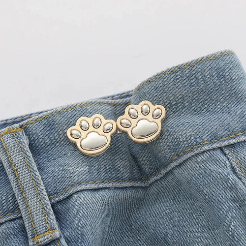 1 Pair Jeans Button Adjustable Clips for Pant Skirts Waist Tightener