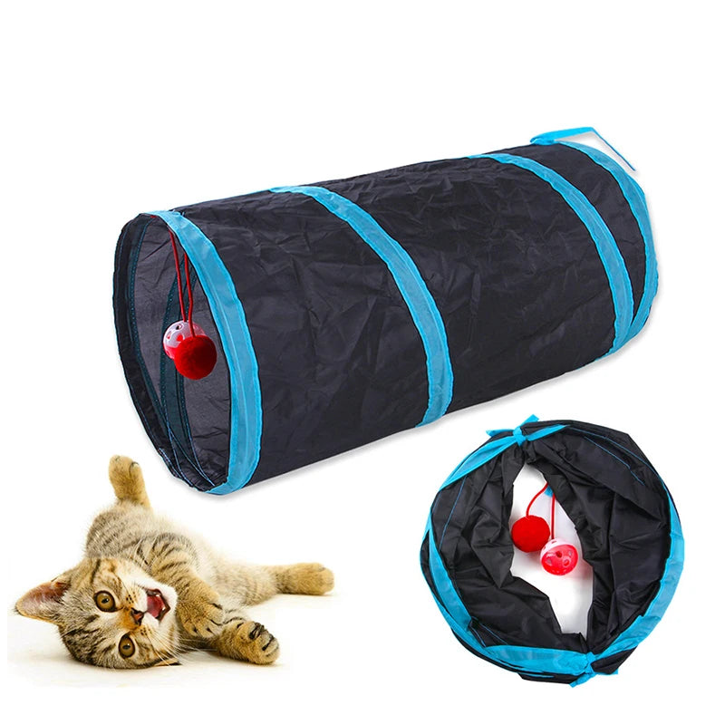 Cat Tunnel  Foldable Cats Tunnel Cat Toy Breathable Drill Barrel for