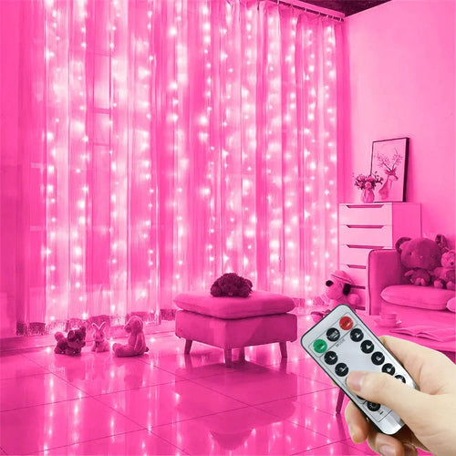 3/6M USB LED Curtain 8Modes Remote Control Lights Holiday Wedding