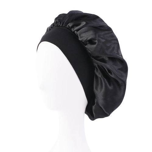New Satin Wide Brim Nightcap Silky Bonnet Hair Wrap for Sleeping Sleep