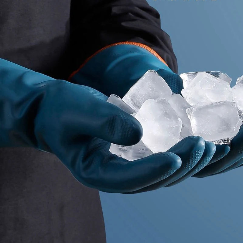 2/4 Pairs Waterproof Gloves with Fleece Thicked Cleaning Gloves