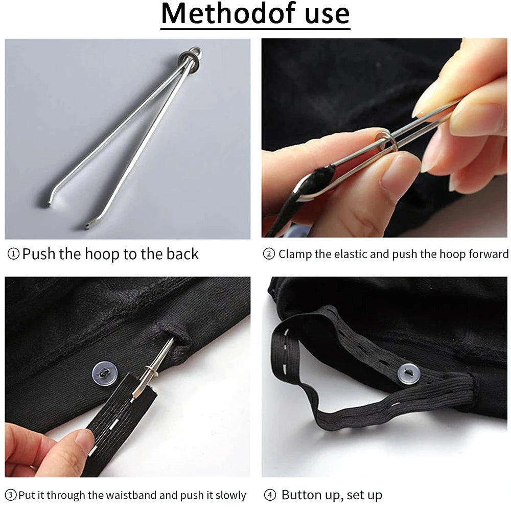 2 PCS/Lot Stainless Steel Garment Clips DIY Sewing Tools Elastic Band