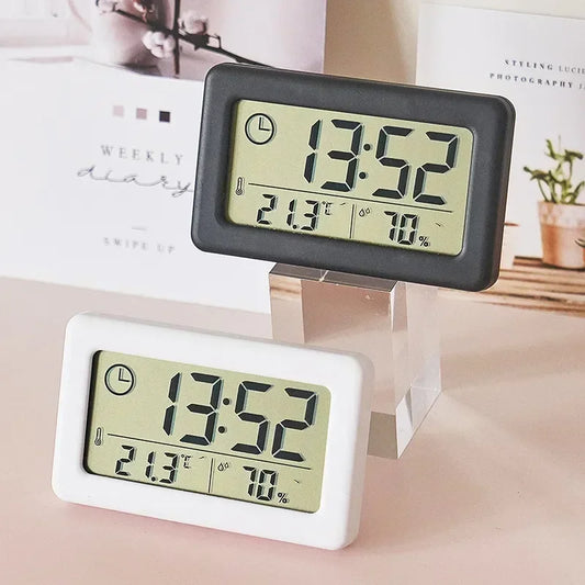 12/24 Hours Wall Clock Thermometer Digital Table Clock Hygrometer
