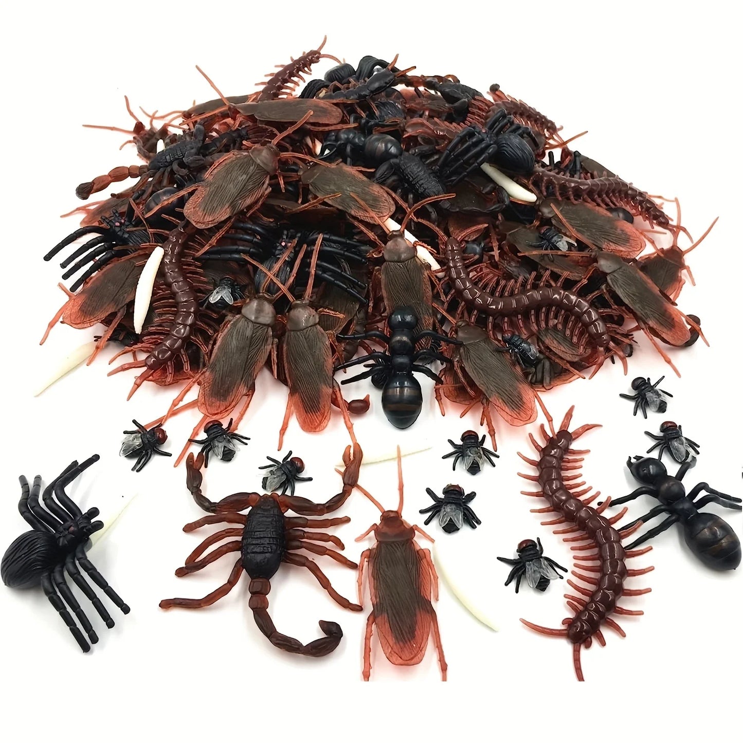50pcs Realistic Bugs Funny Toy Fake Cockroach Novelty Insects