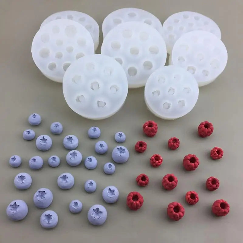 3D Blueberry Raspberry Candle Mold Simulation Fruit Fondant Silicone