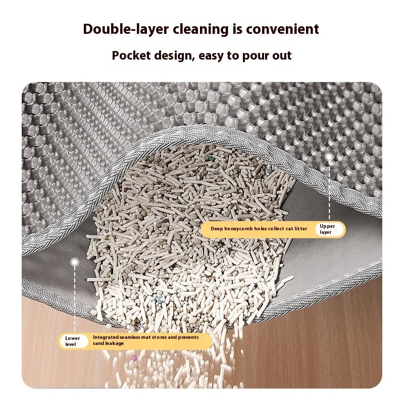 Double Layer Cat Litter Traymat Extra Large Size Sand Control Non-Slip