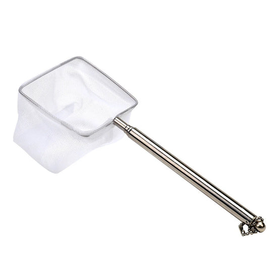 Aquarium Square Fishing Net With Suction Cup Extendable Long Handle