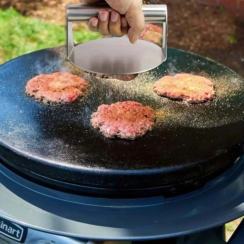New Stainless Steel Smash Burger Press | Heavy Duty Patty Maker &