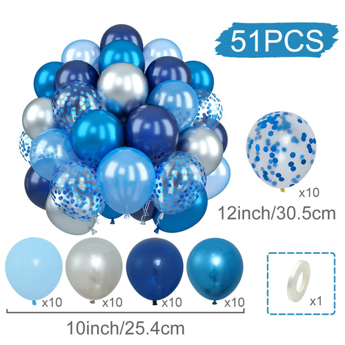 31/36/37/51/101Pcs Metallic Balloons Pearl White Latex Balloon Gold