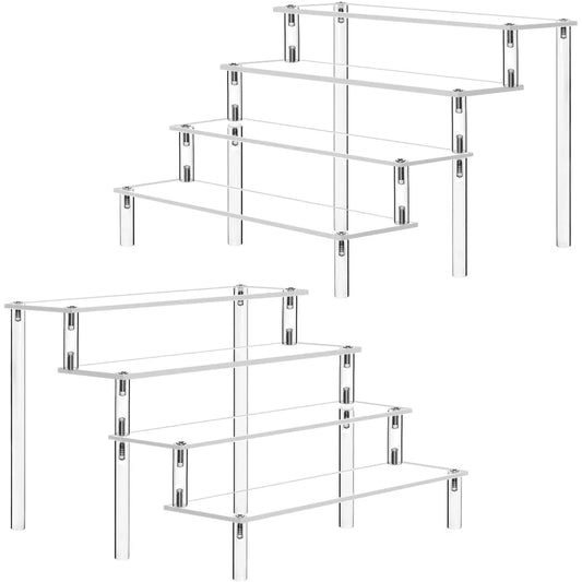 1-5 Tier Acrylic Display Stand,Clear Display Riser Rack for