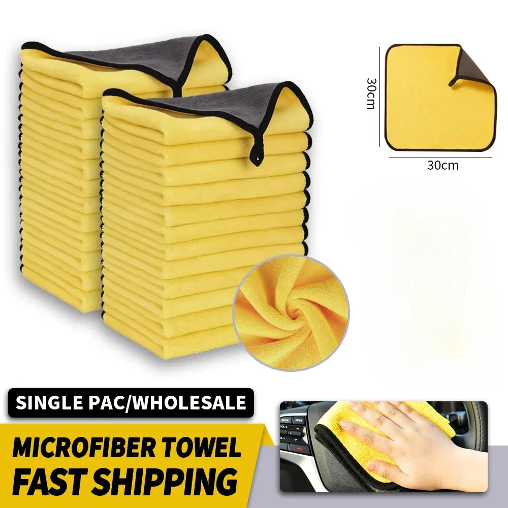 3/5/10Pcs Car Wash Microfiber Towel 30*30CM / 30*60cm Car Cleaning