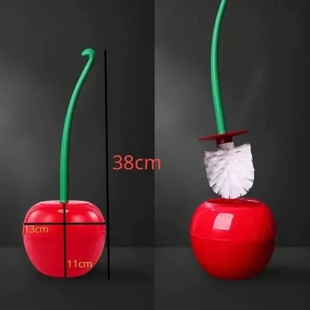 1pc Red Toilet Brush Creative Lovely Cherry Shape Lavatory Toilet