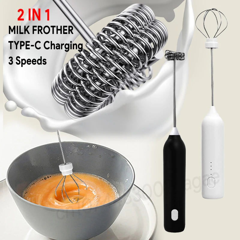 UPGRADED Electric Coffee Frother/MILK Whisk+Egg Beater MINI Food