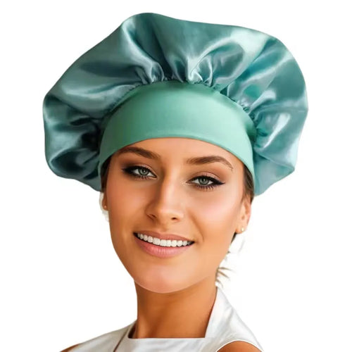 Bonnet Sleeping Cap Nightcap High Elastic Wide Brim Satin Night Hat