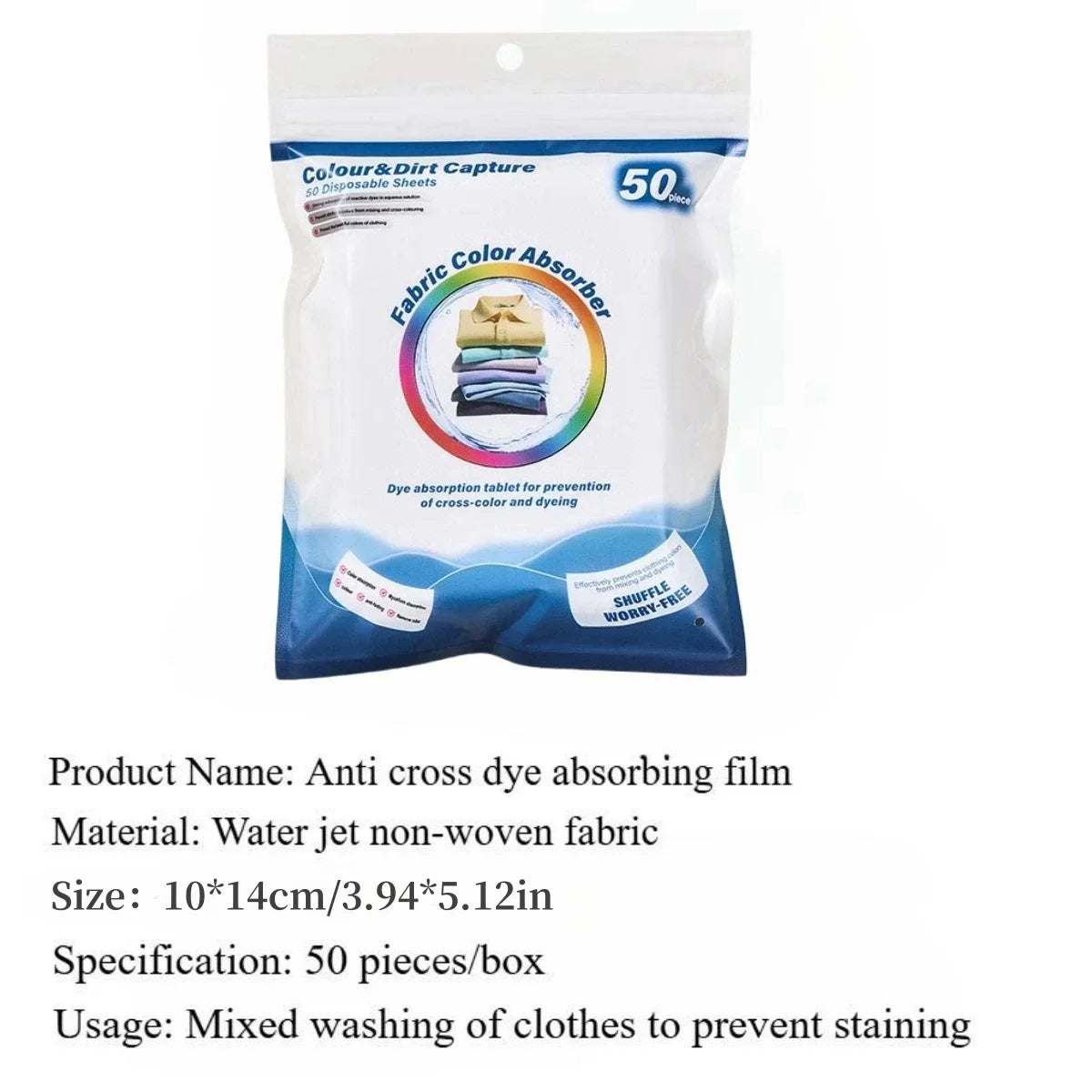 50PCS Color Absorbing Film Household Machine Wash nonwovens Anti Cross