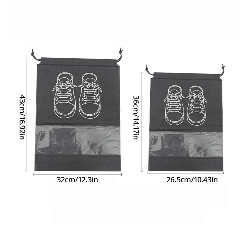 5pcs/set Shoe Storage Bag With Thickened Non-woven Fabric Strap Mouth