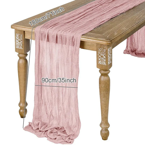 Semi-Sheer Gauze Table Runner Sage Cheesecloth Table Setting Dining