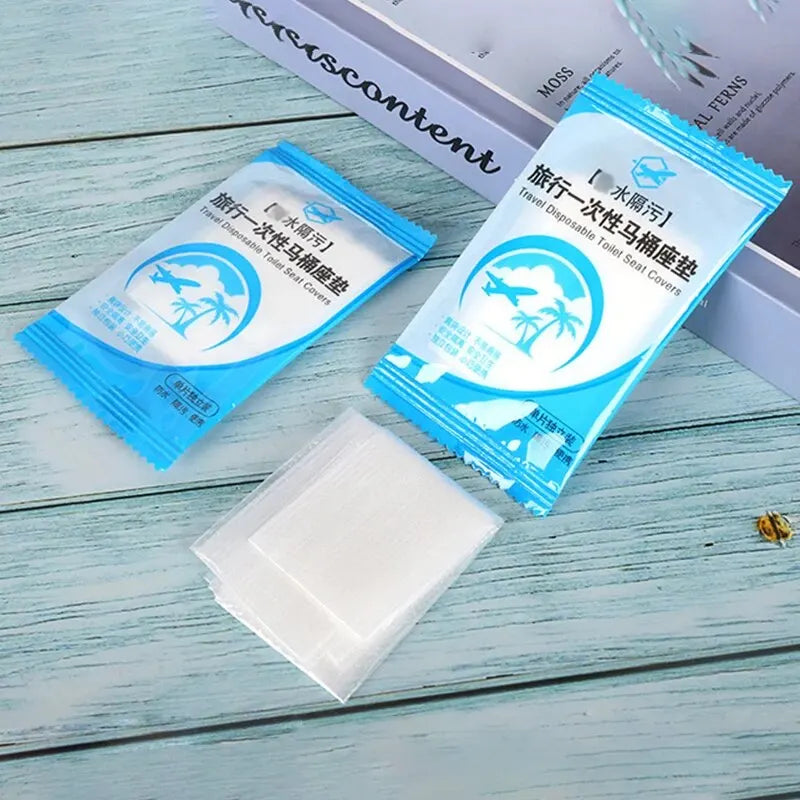 50Pcs Disposable Plastic Toilet Seat Cover Waterproof and Non Slip