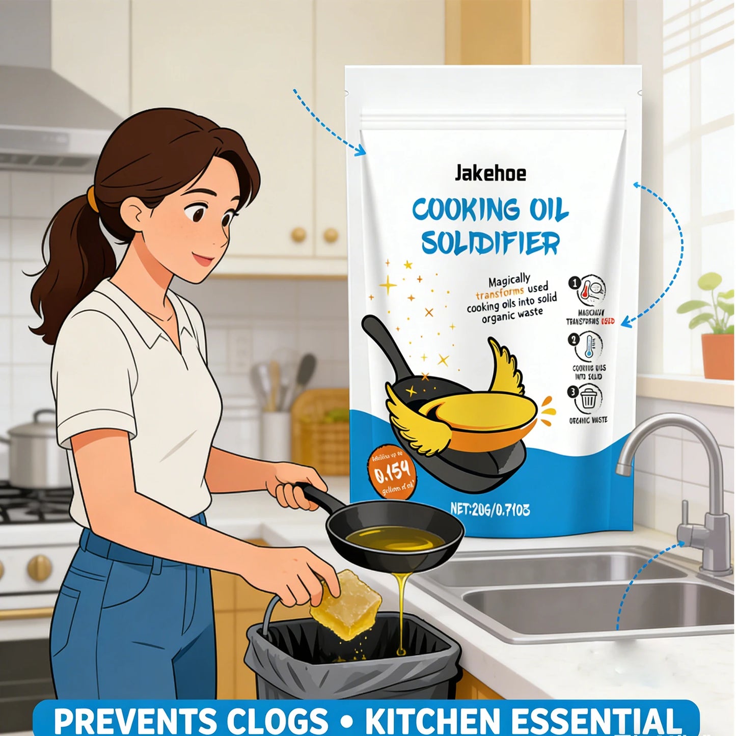Kitchen Waste Oil Solidification Powder Quickly Solidify Waste Oil