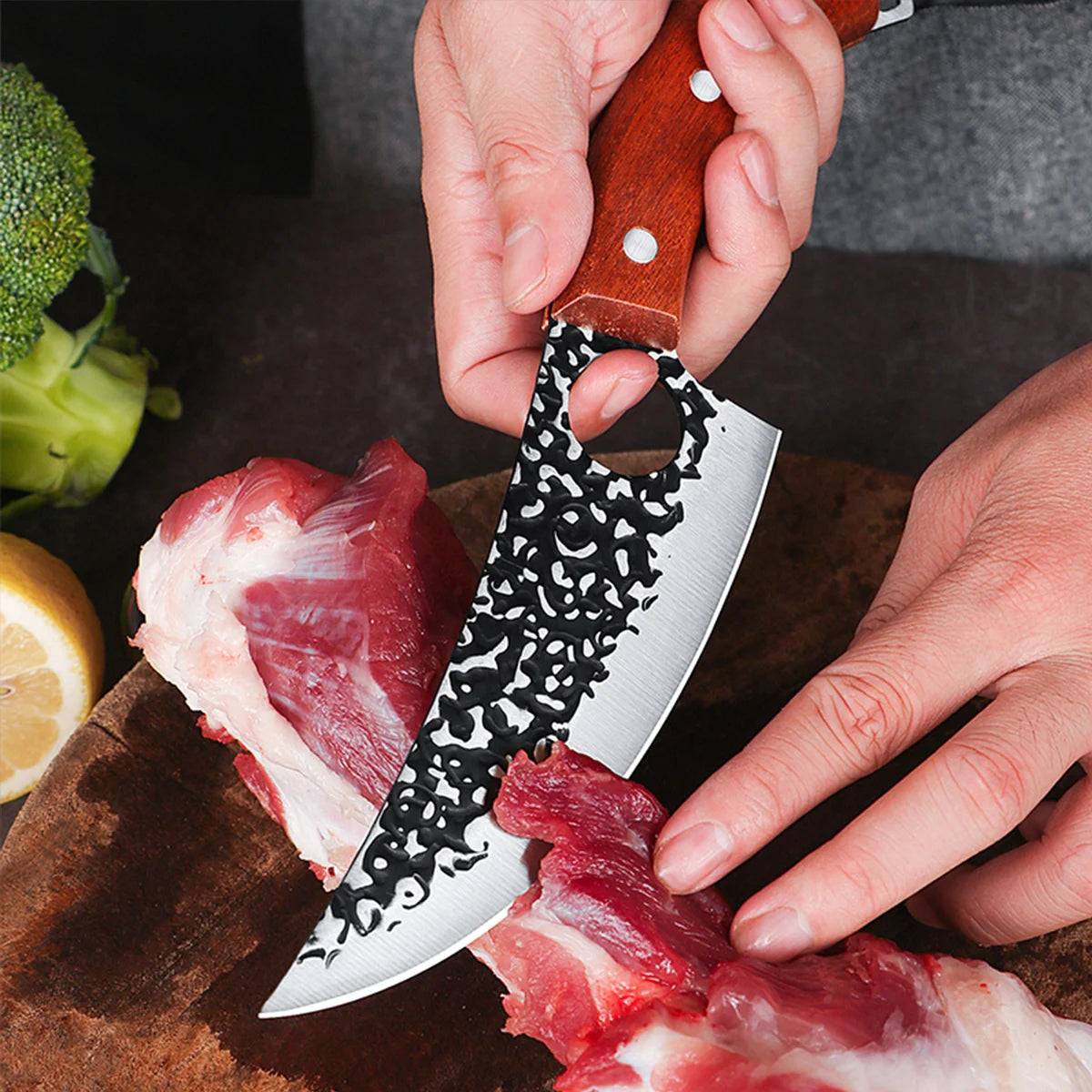 Handmade Forged Kitchen Knife Butcher Knife Boning Knives Meat Cleaver