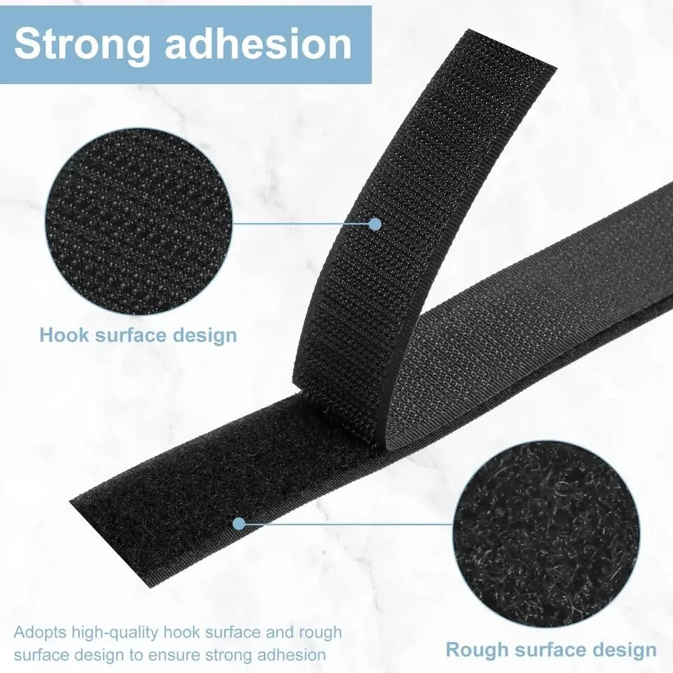 10M/Pair Hook and Loop Tape Nylon Heavy Duty Sticky Strips Reusable