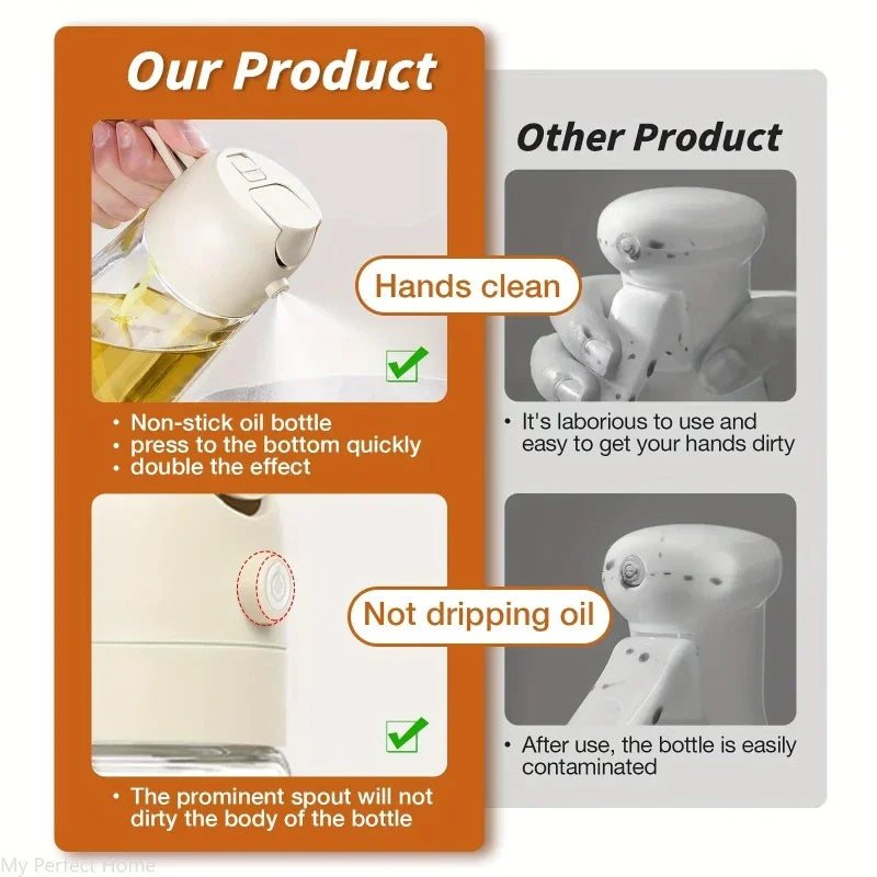 Plastic Spray Oil Sprayer Bottle Spray Oil Dispenser Oil Jar Cruet BBQ