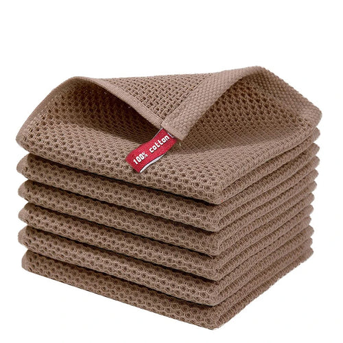 Cotton Towel Soft Absorbent Dishcloth Kitchen Dish Rags Honeycomb