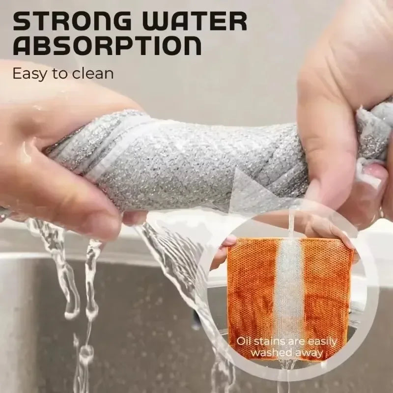 Thickened Steel Wire Cleaning Cloth Non-Scratch Double-layer Iron