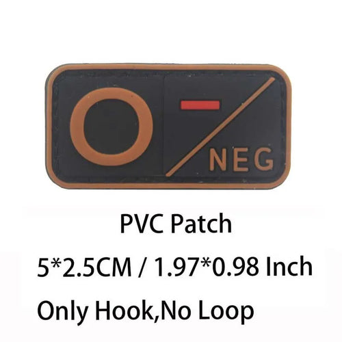 Small Patch with Hook,PVC Blood Type A B AB O POS NEG Emblemen,Patches