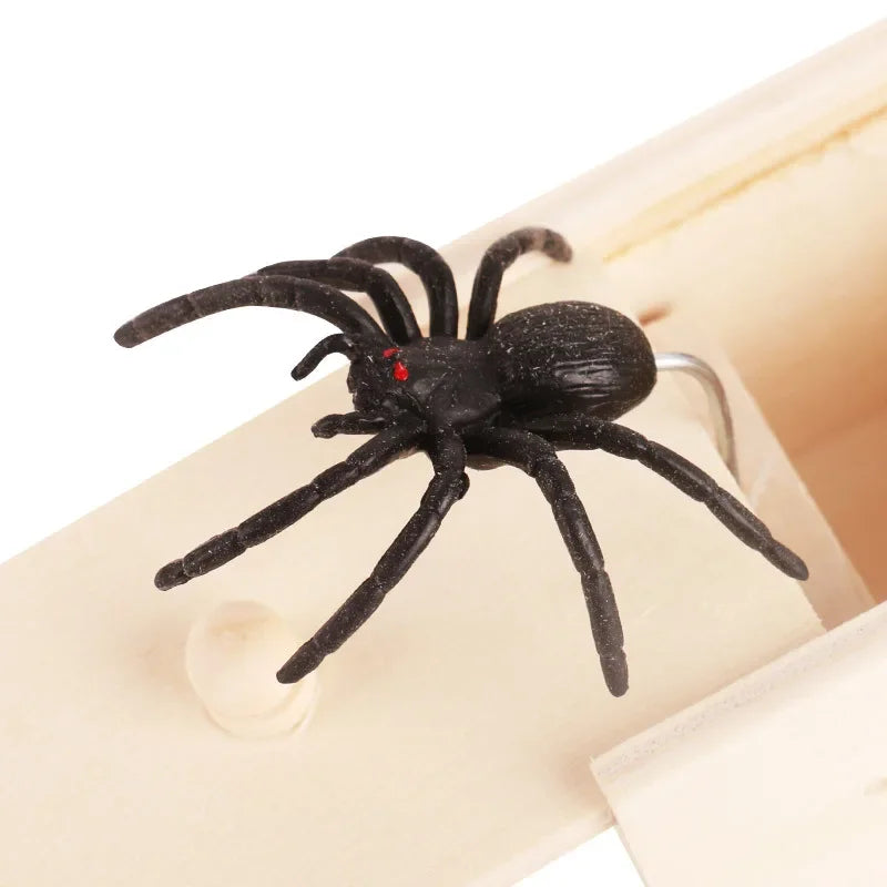 Trick Spider Funny Scare Box Wooden Hidden Box Quality Prank Wooden