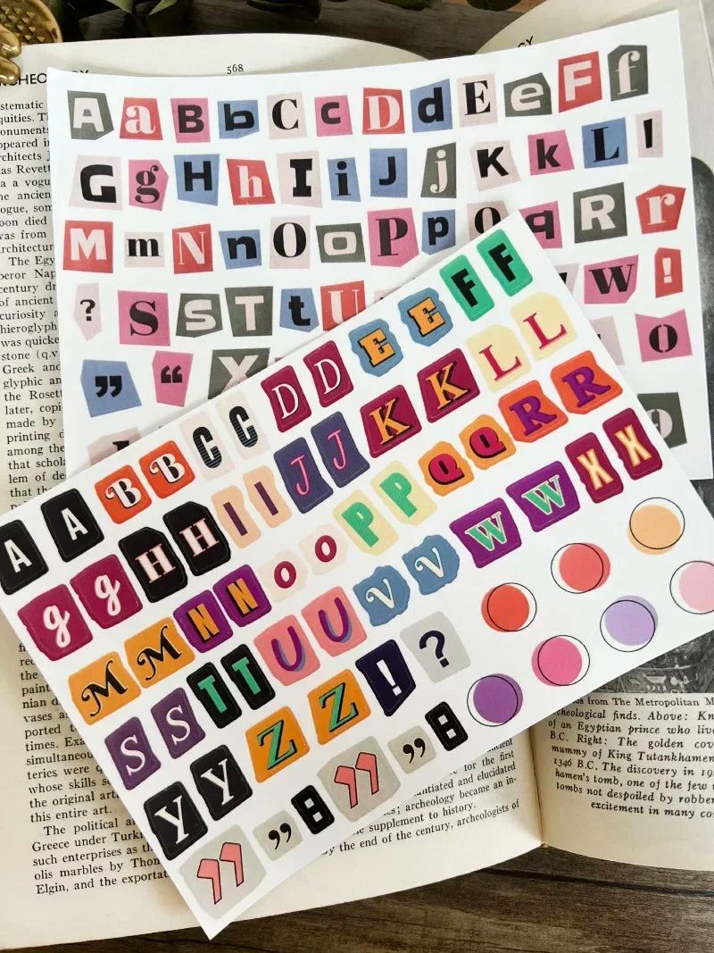Korea Ins English Alphabet Number Symbol Label Sticker DIY
