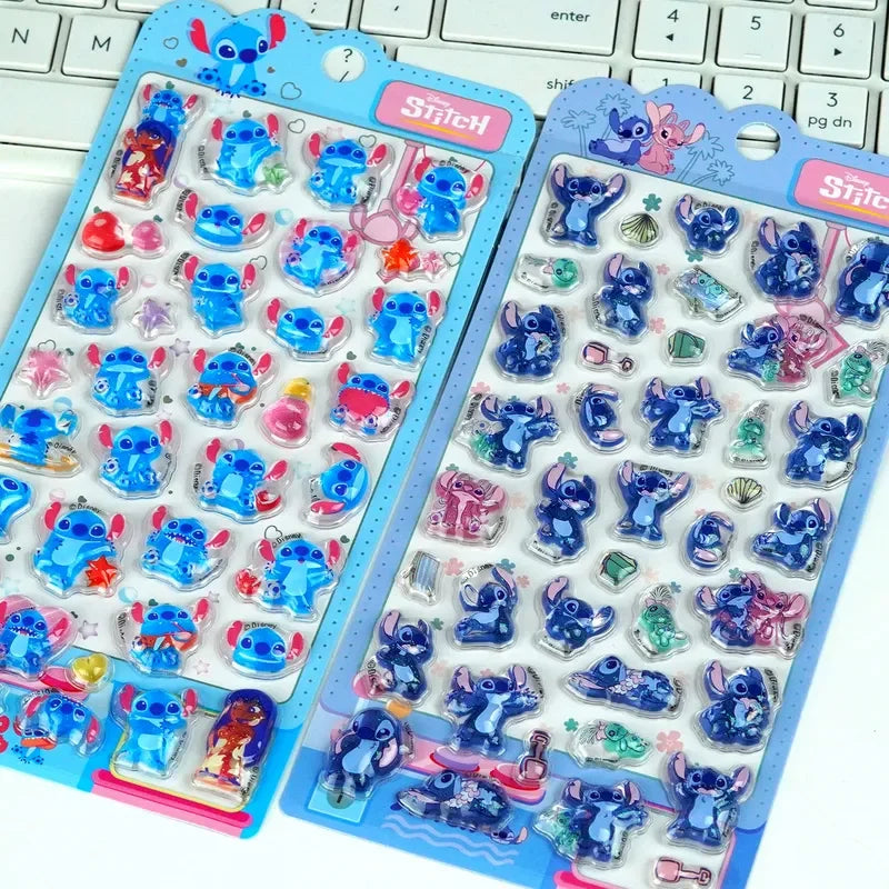 Genuine Stitch 3d Stereo Crystal Sticker Cute Cartoon Hand Account DIY