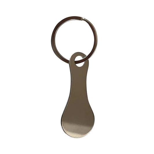 Shopping Cart Token Stainless Steel Hard Portable Key Ring Metallic