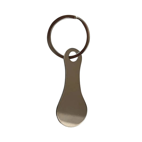 Shopping Cart Token Stainless Steel Hard Portable Key Ring Metallic