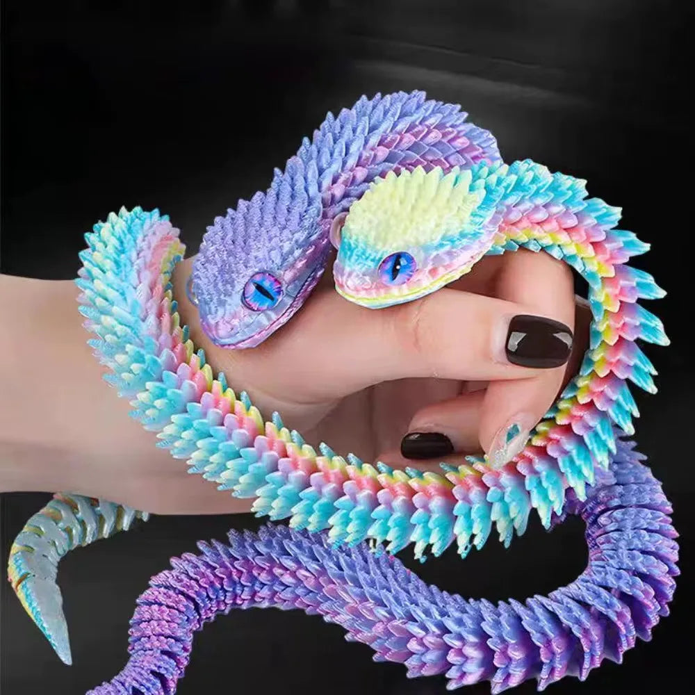 3D Printed Snake with Egg Joint Mobility Simulate Snake Ornament