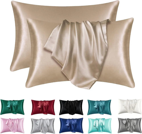 2pcs Satin Silk Pillowcase for Hair and Skin, Coral Pillow Cases