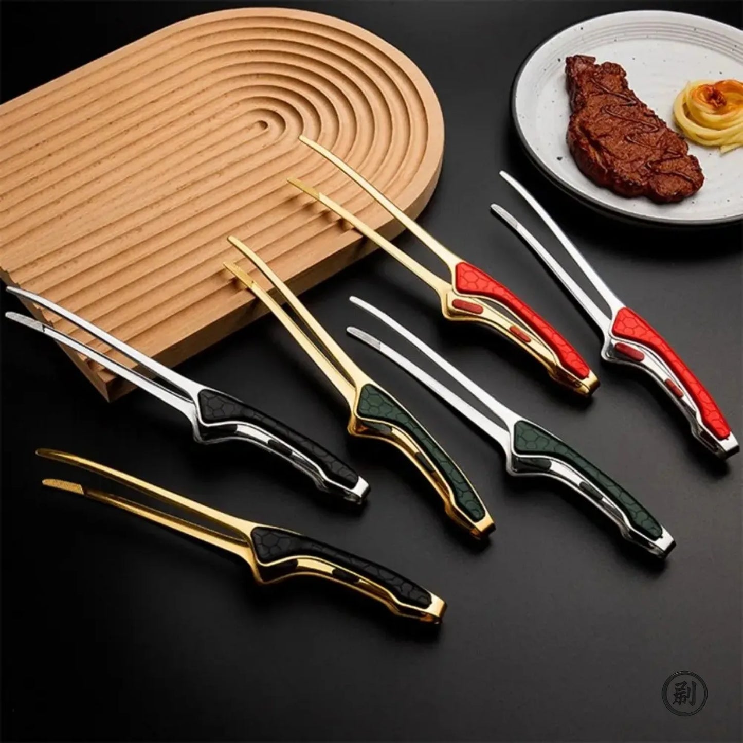 Non-Stick Stainless Steel Barbecue Tongs Anti-scald Anti-slip Steak