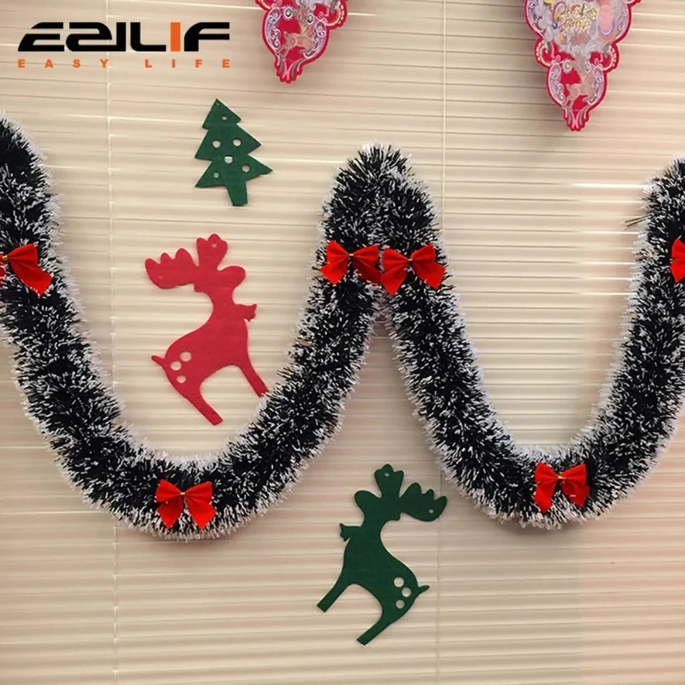 Christmas Tinsel Garland Artificial Christmas Garland With LED Lights