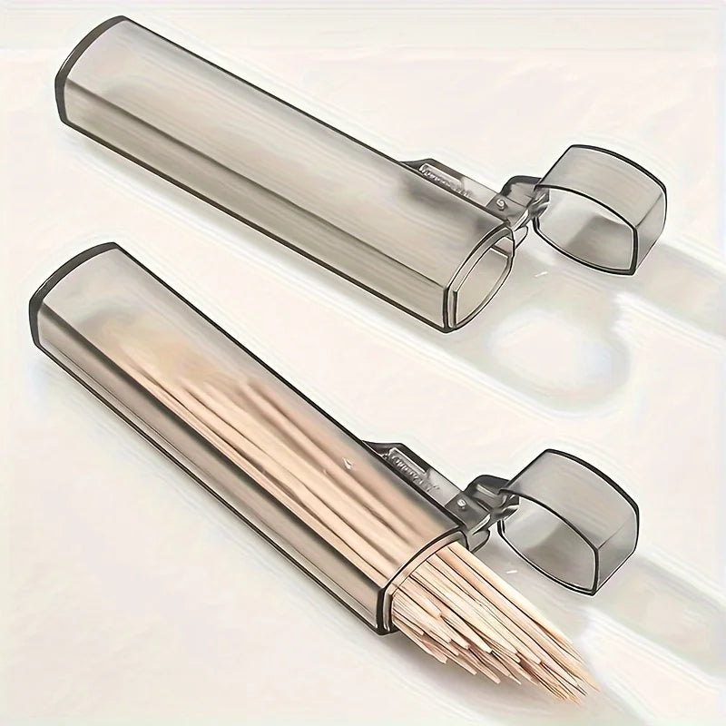 Portable Plastic Toothpick Case - Clear Toothpick Holder for Outdoor