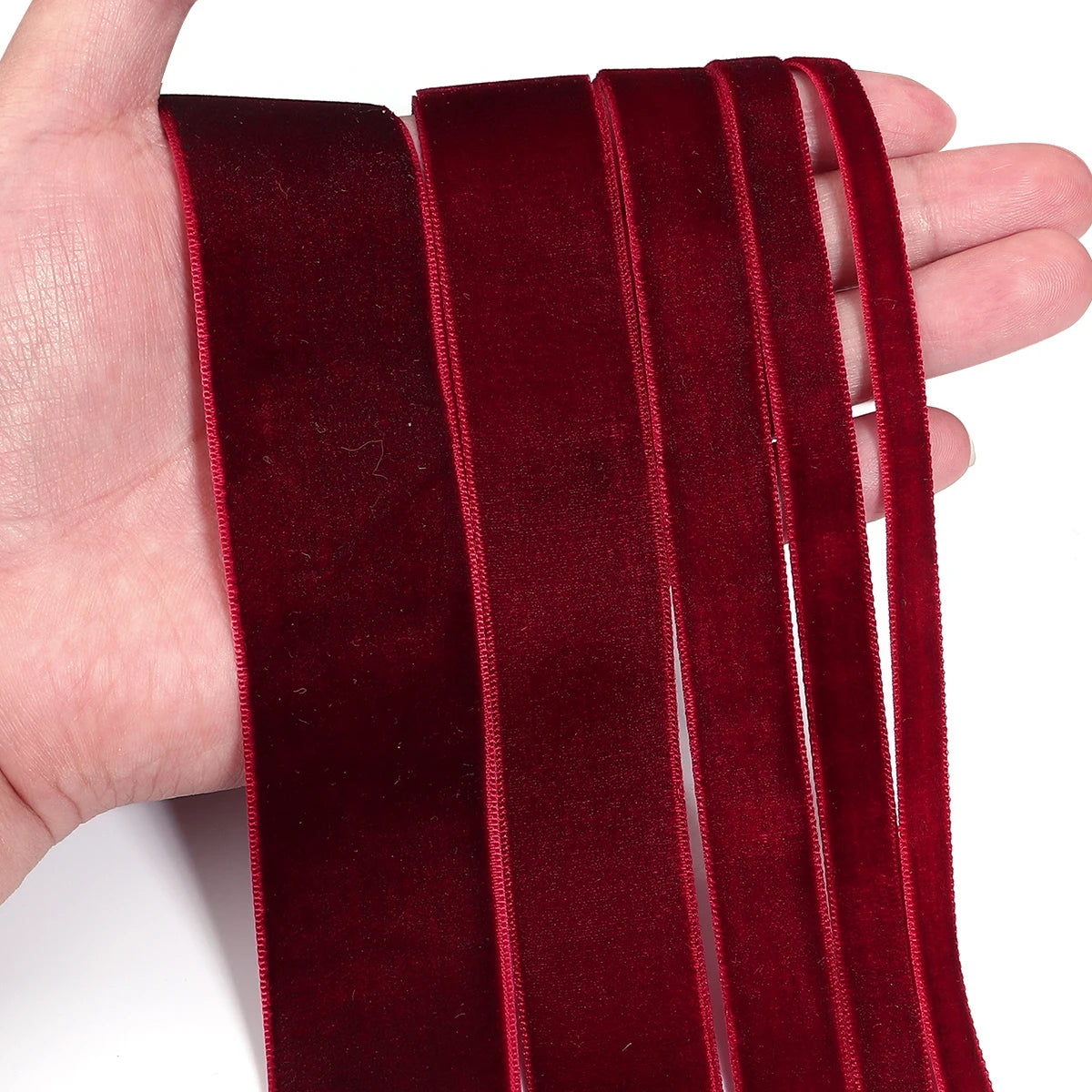 5-10yards/roll Velvet Ribbons Black Wine Red Color Single Face