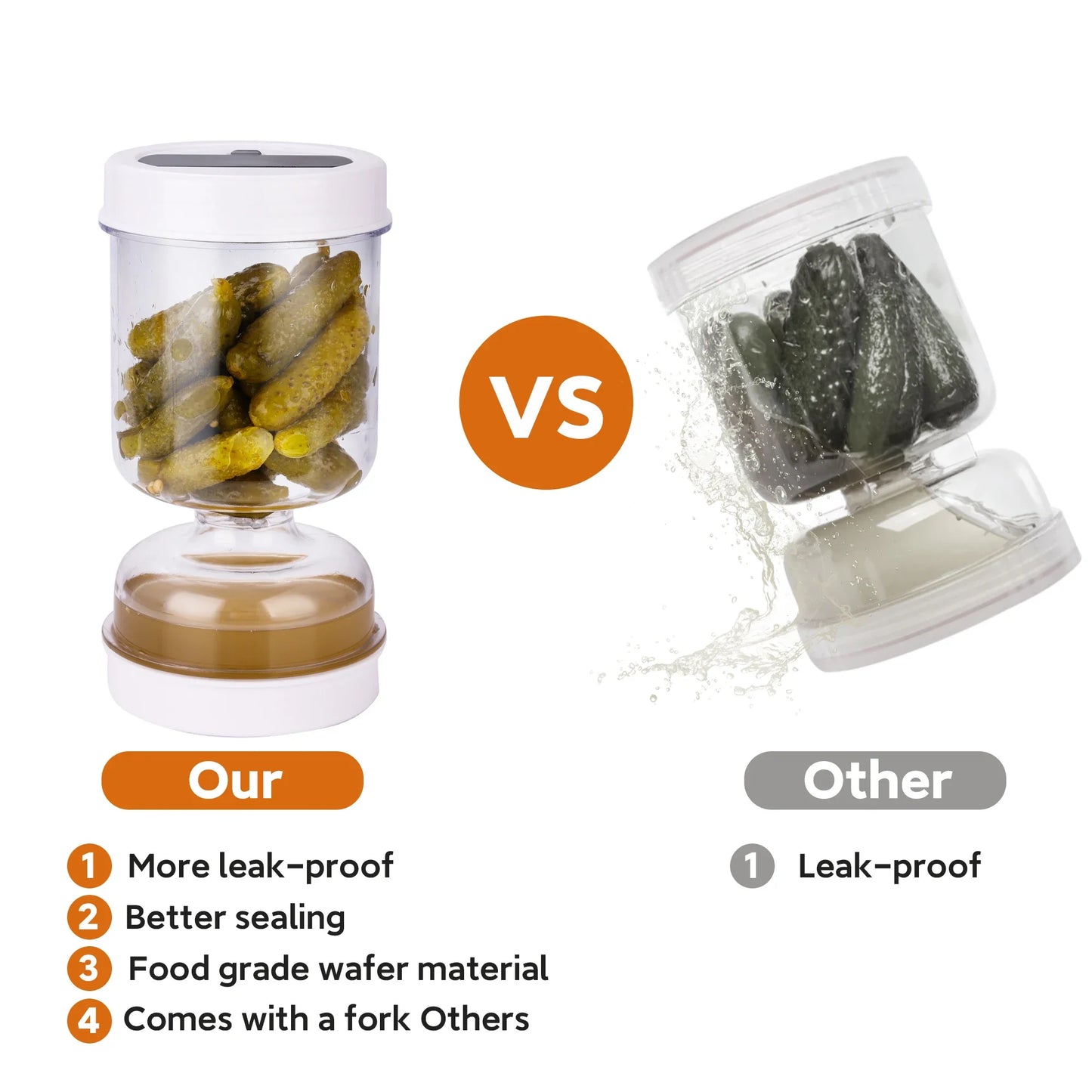 Pickles Jar With Forks Dry and Wet Dispenser Pickle and Olives