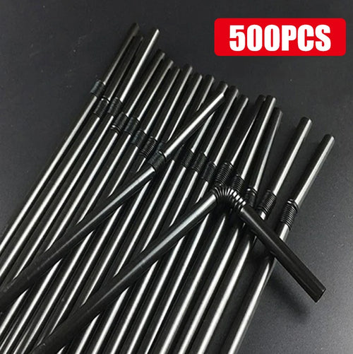 50-1000Pcs Drinking Straws Colorful & Black rietjes Flexible Wedding