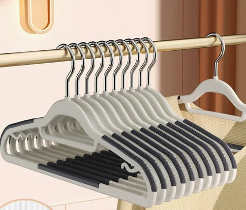 10 Piece Set Of Heavy-Duty Dry And Wet Hangers With Anti Slip Pads