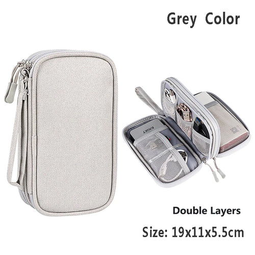 Data Cable Storage Bag Waterproof Travel Organizer Bag Portable Carry