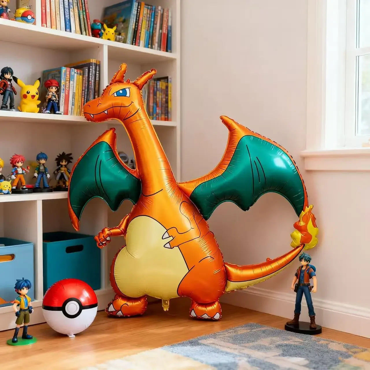 Pokemon Balloon 3D Large Fire-breathing Dragon Foil Balloon Children
