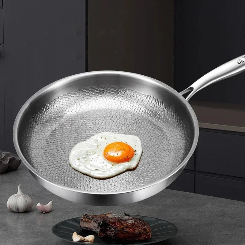 German Titanium Steel Frying Pan Uncoated Non Stick Pan Fish Scale